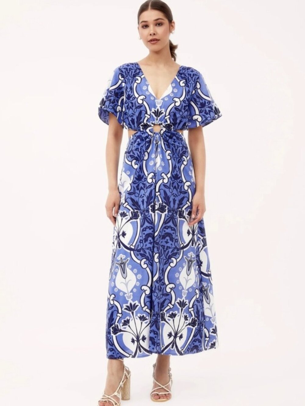 Beyond By Vera Giselle Dress in Como Blue NWT Size L